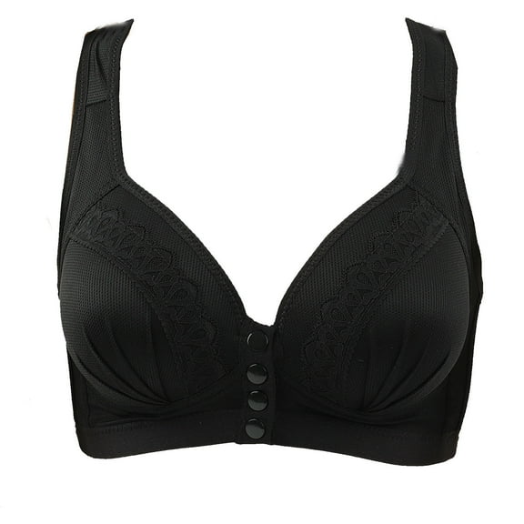 fheaev Front Button Closure For Women Snap Front Bra Plus Size Bra Underwear No Underwire Everyday Bra Support Wirefree Front Buckle Corset Bra