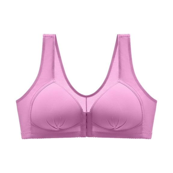 fheaev Front Button Closure For Women Snap Front Bra Plus Size Bra Underwear No Underwire Everyday Bra Support Wirefree Front Buckle Corset Bra