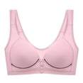 thumbnail image 1 of fheaev Front Button Closure For Women Snap Front Bra Full Coverage No Underwire Everyday Bra Support Gathering Bra With Adjustable Straps Wirefree Front Buckle Corset Bra, 1 of 1