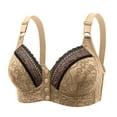 thumbnail image 1 of fheaev Front Button Closure For Women Snap Front Bra Full Coverage No Underwire Everyday Bra Support Gathering Bra With Adjustable Straps Wirefree Front Buckle Corset Bra, 1 of 7