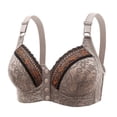 thumbnail image 1 of fheaev Front Button Closure For Women Snap Front Bra Full Coverage No Underwire Everyday Bra Support Gathering Bra With Adjustable Straps Wirefree Front Buckle Corset Bra, 1 of 6