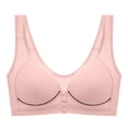 thumbnail image 1 of fheaev Front Button Closure For Women Snap Front Bra Full Coverage No Underwire Everyday Bra Support Gathering Bra With Adjustable Straps Wirefree Front Buckle Corset Bra, 1 of 1
