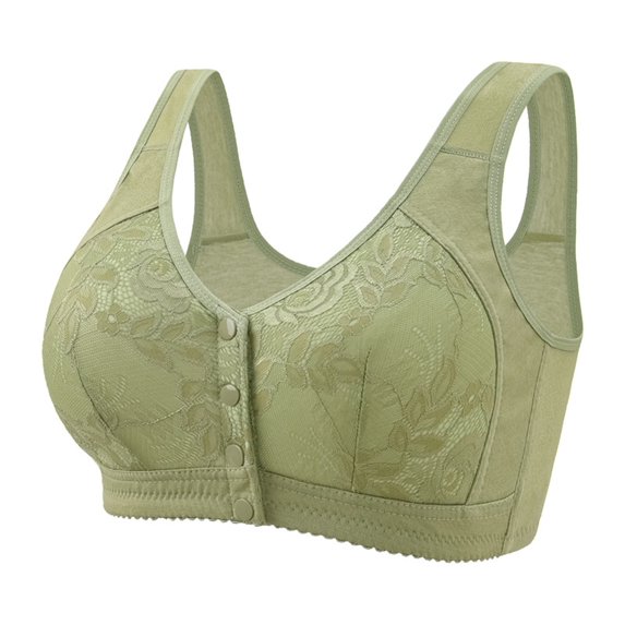 fheaev Front Closure Bra For Women No Underwire Plus Size Full Coverage Bras Full-Freedom Convenient Front Snap Bras Post Surgery Comfort Front Button Bra Minimizer Bra Wireless Everyday Bras