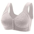 thumbnail image 1 of fheaev Front Closure Bra For Women No Underwire Plus Size Full Coverage Bras Full-Freedom Convenient Front Snap Bras Post Surgery Comfort Front Button Bra Minimizer Bra Wireless Everyday Bras, 1 of 3