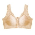 thumbnail image 1 of fheaev Front Closure Bras For Women Plus Size Full Coverage No Underwire Breathable Comfort Wireless Snap Closing Convenient Everyday Bra Front Button Bras Push-Up Front Buckle Corset Bra, 1 of 6