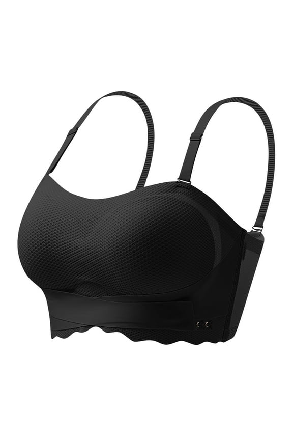 Front Closure Bras For Women Plus Size Full Coverage No Underwire Comfort Wireless Detachable Adjustable Shoulder Strap Snap Closing Convenient Everyday Bra Front Buckle Corset Bra