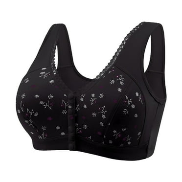 fheaev Front Closure Bras For Women Plus Size Post Surgery Brassiere Full Coverage No Underwire Comfort Wireless Snap Closing Everyday Bra Front Button Bras Cotton Sleep Front Buckle Corset Bra