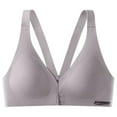 thumbnail image 1 of fheaev Front Closure Bras For Women Plus Size Full Coverage Bras No Underwire Front Snap Bras Post Surgery Front Closure Brassiere Ice Silk Seamless Underwear Wireless Minimizer Bra Everyday Bar, 1 of 5