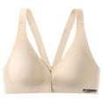 thumbnail image 1 of fheaev Front Closure Bras For Women Plus Size Full Coverage Bras No Underwire Front Snap Bras Post Surgery Front Closure Brassiere Ice Silk Seamless Underwear Wireless Minimizer Bra Everyday Bar, 1 of 1