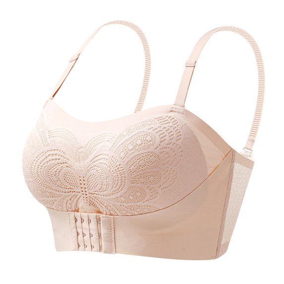 fheaev Front Closure Bras For Women Plus Size Full Coverage No Underwire Comfort Wireless Detachable Adjustable Shoulder Strap Snap Closing Convenient Everyday Bra Front Buckle Corset Bra