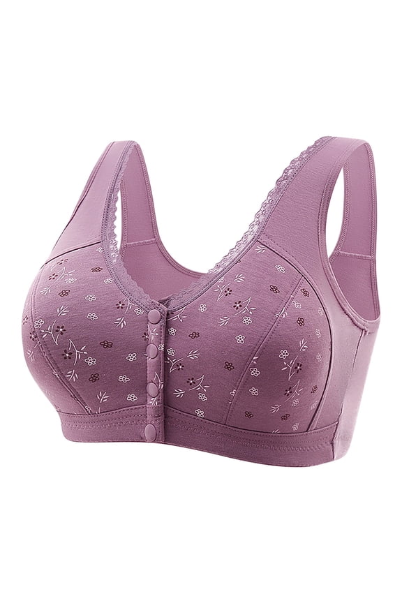 Front Closure Bras for Women Plus Size Post Surgery Soft Convenient Wireless Everyday Bra M-7XL