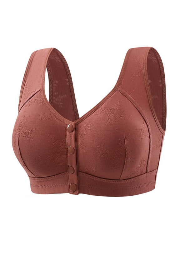 Front Closure Bras For Women Post Surgery Brassiere Plus Size Full Coverage No Underwire Comfort Wireless Snap Closing Bra Convenient Everyday Bra Front Button Bras Front Buckle Corset Bra