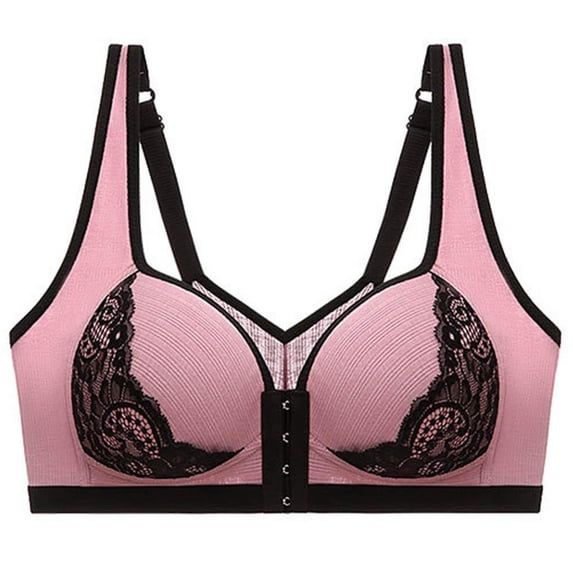 fheaev Front Closure Everyday Bra For Women No Underwire Support With Adjustable Straps Wirefree Snap Closing Bras Underwear T-Shirt Bras