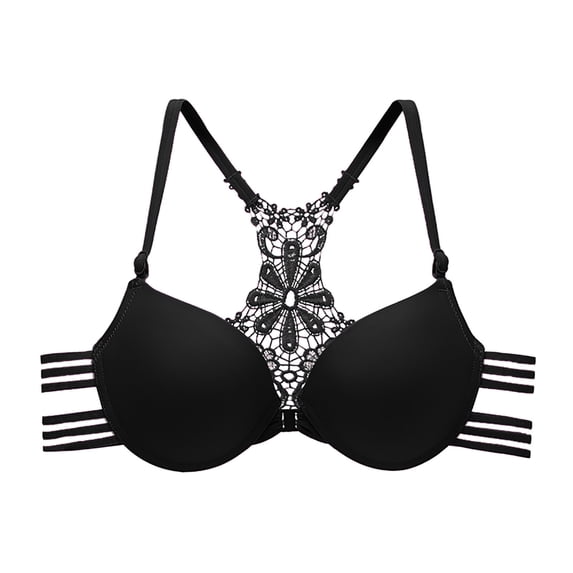 fheaev Front Closure Everyday Bra For Women No Underwire Compression Support With Adjustable Straps Wirefree Snap Closing Bras Underwear T-Shirt Bras Front Buckle Underwear