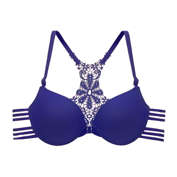 fheaev Front Closure Everyday Bra For Women No Underwire Compression Support With Adjustable Straps Wirefree Snap Closing Bras Underwear T-Shirt Bras Front Buckle Underwear
