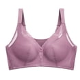 thumbnail image 1 of fheaev Front Closure Everyday Bra For Women No Underwire Plus Size Full Coverage Post Surgery Compression Support With Adjustable Straps Wirefree Snap Closing Lace Bras Underwear T-Shirt Bras, 1 of 1