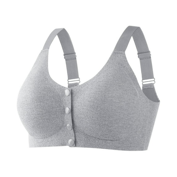 fheaev Front Open Button Bras for Women Plus Size Front Closure Wireless No Underwire Full Coverage No Underwire Bras Adjustable Shoulder Strap Comfort Push Up Lace Bras Sleeping Everyday Bras