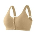 thumbnail image 1 of fheaev Front Open Button Bras for Women Plus Size Front Closure Wireless No Underwire Full Coverage No Underwire Bras Adjustable Shoulder Strap Comfort Push Up Lace Bras Sleeping Everyday Bras, 1 of 5