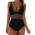 thumbnail image 1 of fheaev Full Piece Swimsuit for Women Deep V High Cut Waist Cutout Monokini Cheeky Padded Push Up Swimsuit One-Piece Design Summer Beach Swimwear, 1 of 4