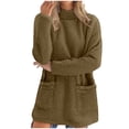 thumbnail image 1 of fheaev Fuzzy Sweater for Women Cozy Loose Jumper Sweater Turtleneck Long Sleeve Casual Tunic Top Thermal Soft Double-Sided Fleece Winter Clothes, 1 of 8