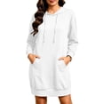thumbnail image 1 of fheaev Hoodies Sweatshirts Dress for Women Casual Long Sleeve Tunic Dress Oversized with Pocket Fall Outfits White,XXL, 1 of 5