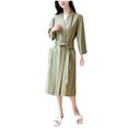 thumbnail image 1 of fheaev Lightweight Robes For Women Waffle Bathrobe Soft Fast-Drying Unisex Couple Loungewear Hotel Robe House Dress Loungewear Long Nightgown With Pockets, 1 of 4