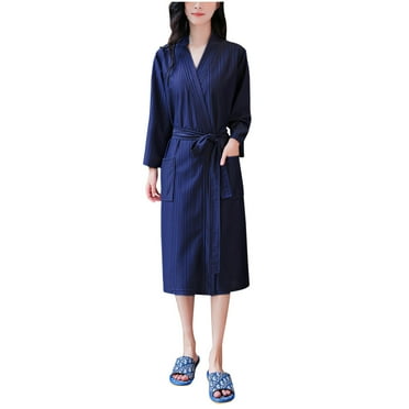 fheaev Lightweight Robes For Women Waffle Bathrobe Soft Fast-Drying Unisex Couple Loungewear Hotel Robe House Dress Loungewear Long Nightgown With Pockets