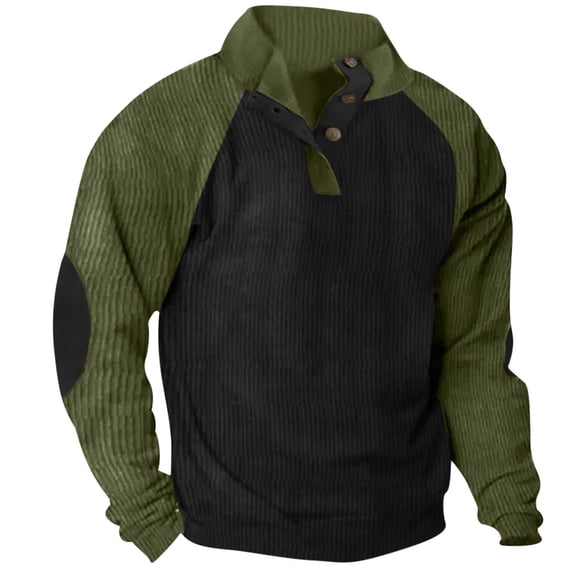 fheaev Long Sleeve Corduroy Shirts For Men Casual Turndown Collar Soild Color T-Shirt Blouse Tops Basic Bottoming Long Sleeve Button T-Shirts Tops Workout T Shirts