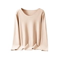 thumbnail image 1 of fheaev Long Sleeve T Shirt for women Regular-Fit Crew Neck Casual double-sided German velvet warm Fall Tops Basic Loose Fit Tshirts Fashion Clothes Outfits 2025, 1 of 7