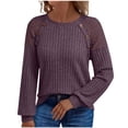 thumbnail image 1 of fheaev Long Sleeve T Shirts for Women Loose Fit Crewneck Womens Long Sleeve Tops Casual Trendy Lightweight Basic Tee Lace Patchwork Blouse Tops Fashion Clothes Outfits 2025, 1 of 7