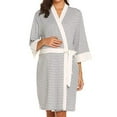 thumbnail image 1 of fheaev Maternity Robes For Women Knee Length Bathrobe Lightweight Soft Sleepwear V-Neck Casual Ladies Loungewear Nightgown 3/4 Sleeve Robe House Dress Housecoat Postpartum Home Nursing Clothes, 1 of 5