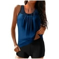 thumbnail image 1 of fheaev Modest Tankini Swimsuits Set for Women Two Pc Athletic Womens Bathing Suits Blouson Swim Tank Tops with Board Shorts Conservative Split Swimwear, 1 of 5