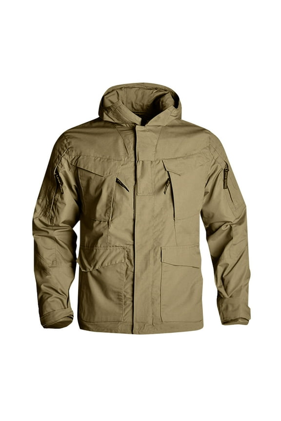 Outdoor Jacket For Men Rain Jacket Waterproof Softshell Jacket Outdoor Recreation Sports Interchange Jacket Windbreaker Zipper Top Long Sleeve Hooded Coatfor Hiking Cycling Travel