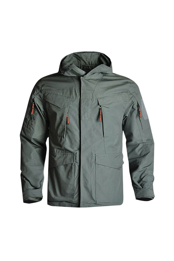 Outdoor Jacket For Men Rain Jacket Waterproof Softshell Jacket Outdoor Recreation Sports Interchange Jacket Windbreaker Zipper Top Long Sleeve Hooded Coatfor Hiking Cycling Travel