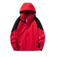 thumbnail image 1 of fheaev Outdoor Jacket For Men Rain Jacket Waterproof Softshell Jacket Outdoor Recreation Sports Interchange Jacket Windbreaker Zipper Top Long Sleeve Hooded Coatfor Hiking Cycling Travel, 1 of 4