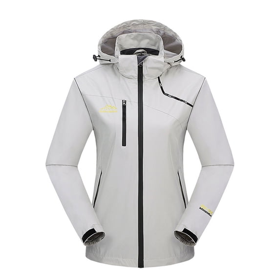 fheaev Outdoor Jacket For Women Rain Jacket Lightweight Waterproof Raincoat Sport Coat Pockets Interchange Jacket Mountain Windbreaker With Detachable Hooded For Hiking Travel Cycling Bike