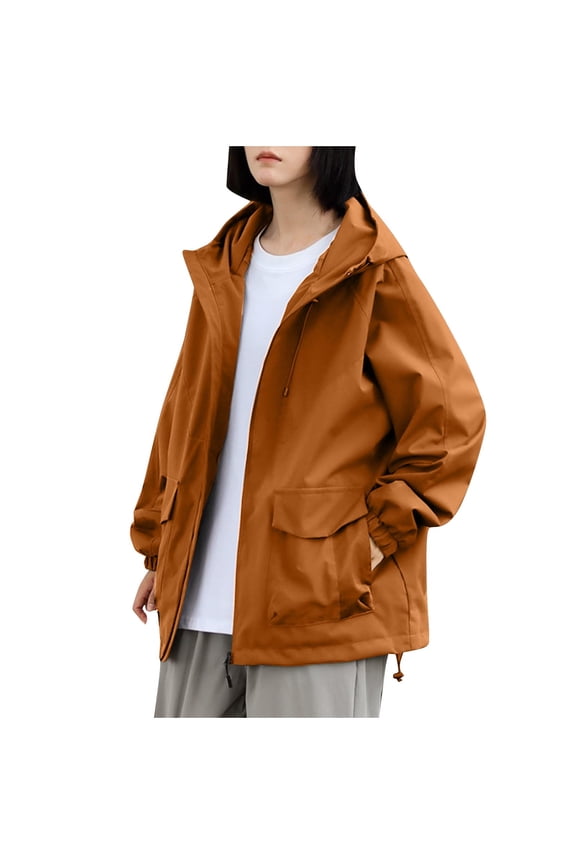 Outdoor Jacket For Women Rain Jacket Lightweight Waterproof Raincoat Sport Coat Pockets Interchange Jacket Mountain Windbreaker With Hooded For Hiking Travel Cycling Bike