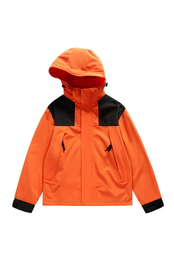Outdoor Jacket For Women Windproof Active Raincoat Sport Coat Drawstring Interchange Jacket Mountain Windbreaker With Pockets Hooded For Hiking Travel Cycling Bike