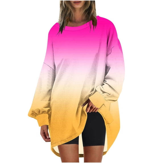 fheaev Oversize Sweatshirt For Womens Casual Crewneck Long Sleeve Lightweight Pullover Tops Loose Fit Sweaters Cute Basic Flowy Tops Blouses Comfy Tees Fall Outfits Fashion Teen Girls Y2K Clothes