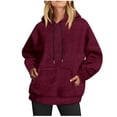 thumbnail image 1 of fheaev Hoodies Oversized Sweatshirts For Women Fashion Fleece Pullover Tops Blouse Crew Neck Long Sleeve Sweaters Casual Comfy Fall Top Y2K Outfits Clothes 2024 With Pocket, 1 of 4