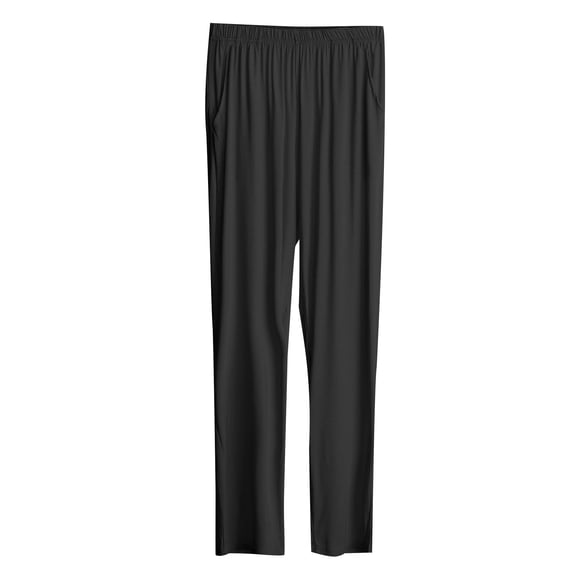 fheaev Pajama Pants For Women Wide Leg Pants Thin Large Size Fitness Sport Comfy Loose High Waisted Elastic Waist Sweatpants Solid Color Full Length Pants Outside Trousers