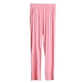 thumbnail image 1 of fheaev Pajama Pants For Women Wide Leg Pants Thin Large Size Fitness Sport Comfy Loose High Waisted Elastic Waist Sweatpants Solid Color Full Length Pants Outside Trousers, 1 of 5