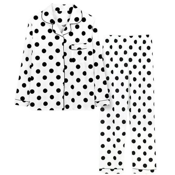 fheaev Pajamas Sets For Women 2 Piece Sleepwear Sets Long Sleeve Sleepwear Down Lapel Cardigan Pants Pajama Sets Nightwear Soft Pj Sets