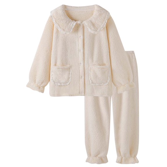 fheaev Pajamas Sets For Women 2 Piece Lounge Sleepwear Sets Long Sleeve Button Down Top Lapel Sleep Shirt Cardigan Pants Pajama Sets With Pockets Soft Nightwear Pj Sets Lounge Sets