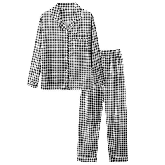 fheaev Pajamas Sets For Women 2 Piece Sleepwear Sets Long Sleeve Sleepwear Down Lapel Cardigan Pants Pajama Sets Nightwear Soft Pj Sets