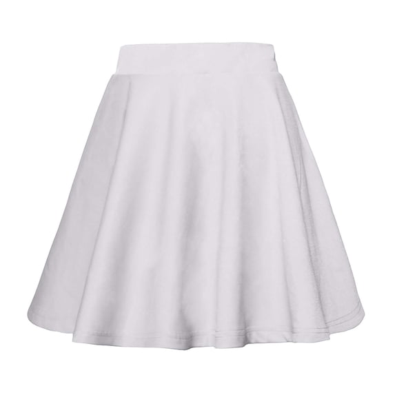 fheaev Pleated Skater Skirt for Women Summer Solid Basic Casual High Waisted A-Line Mini Skirts