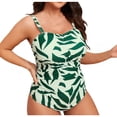 thumbnail image 1 of fheaev Plus Size Full Piece Swimsuit for Women High Cut Cheeky One-Piece Design Padded Push Up Summer Vacation Pool Party Swimwear, 1 of 9