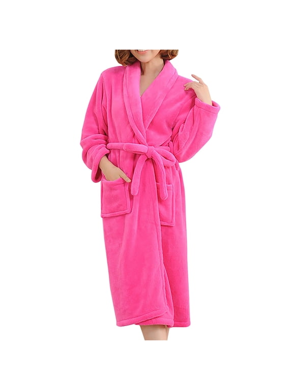 Plush Robes For Women And Men'S Cozy Soft Warm Fuzzy Fleece Nightgown Spa Robe With Pockets Household Clothes Flannel Hooded Pajamas Sherpa Shaggy Bathrobe Sleepwear Housecoat