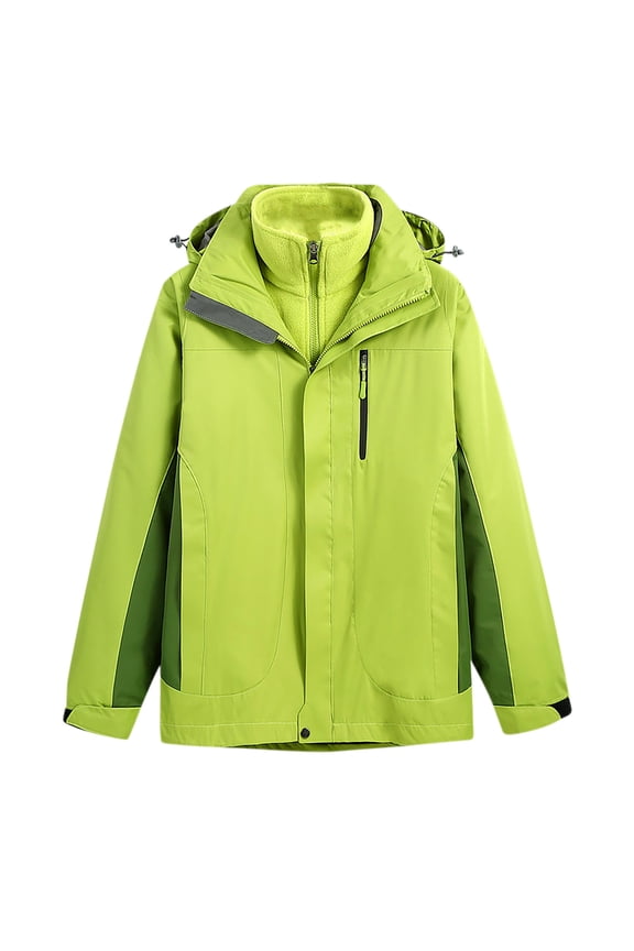 Rain Jacket For Men Three-In-One Waterproof Raincoat Softshell Windproof Interchange Jacket Outdoor Jacket Windbreaker Drawstring Hooded Jackets For Men Hiking Cycling Travel