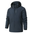thumbnail image 1 of fheaev Rain Jacket For Men Waterproof Raincoat Daily Casual Softshell Windproof Interchange Jacket Outdoor Jacket Drawstring Pockets Windbreaker Detachable Hooded Jackets For Men Hiking Cycling Travel, 1 of 3